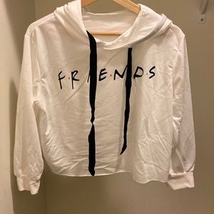 The One with the White Sweatshirt Crop Top Size L